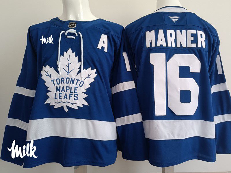 Men 2025 Toronto Maple Leafs #16 Marner Blue Fanatics Home Premium NHL Jersey style 5->toronto maple leafs->NHL Jersey